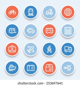 Transport web icons set