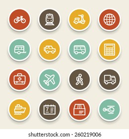 Conjunto de iconos web de transporte