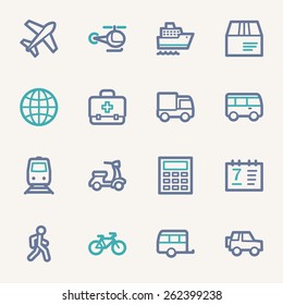 Transport web icons set