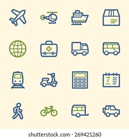 Transport web icons set