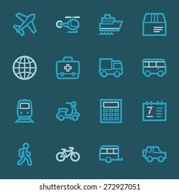 Conjunto de iconos web de transporte