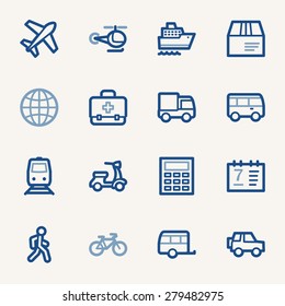Conjunto de iconos web de transporte