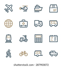 Transport web icons set