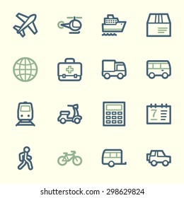 Transport web icons set