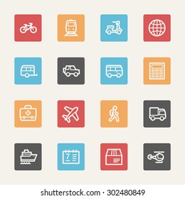Transport web icons set