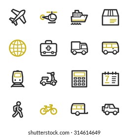 Conjunto de iconos web de transporte
