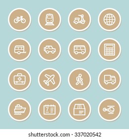 Transport web icons set