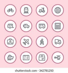 Transport web icons set