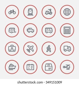 Transport web icons set