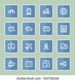 Transport web icons set