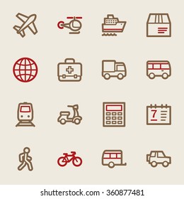 Transport web icons set