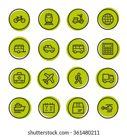 Transport web icons set