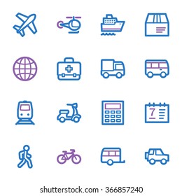 Transport web icons set