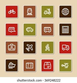 Transport web icons set