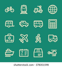 Transport web icons set