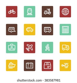 Transport web icons set