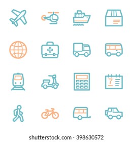 Transport web icons set