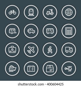 Transport web icons set