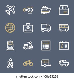 Transport web icons set