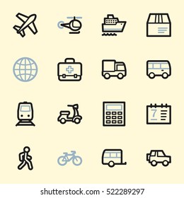 Transport web icons set