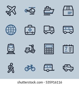 Transport web icons set