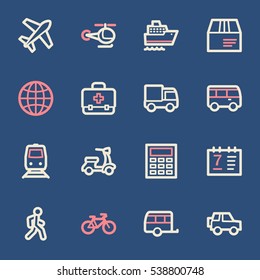 Transport web icons set