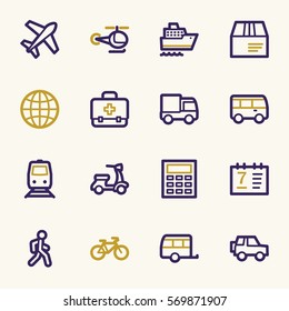 Transport web icons set
