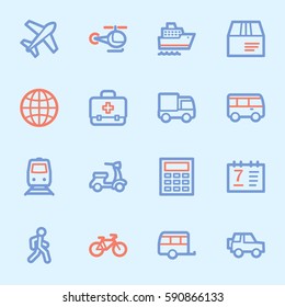Transport web icons set