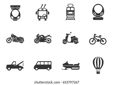 transport web icons. set of simple symbols silhouettes