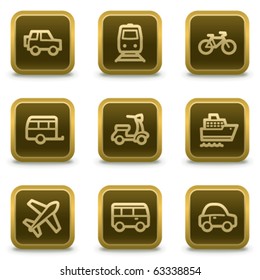 Transport web icons, square brown buttons