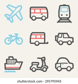 Transport web icons, square buttons