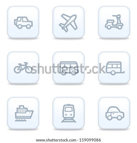 Transport web icons, square buttons