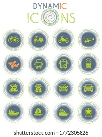 transport web icons for user interface design