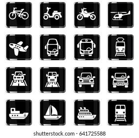 transport web icons for user interface design