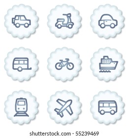 Transport  web icons, white buttons