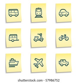 Transport  web icons, yellow notes series