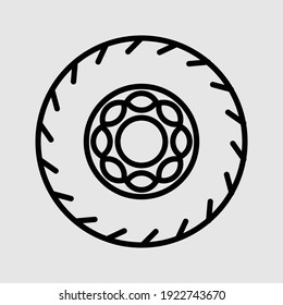 transport wheel icon isolated vector illustration