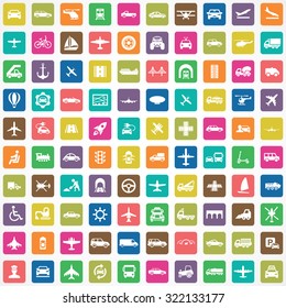 transportation 100 icons universal set for web and mobile
