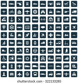 transportation 100 icons universal set for web and mobile