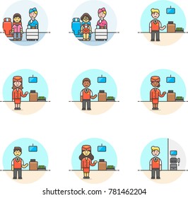 Transportation Air- Multicolor Icon Set