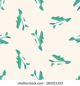 transportation airplane , cartoon seamless pattern background