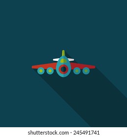 Transportation airplane flat icon with long shadow,eps10