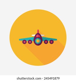 Transportation airplane flat icon with long shadow,eps10