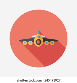 Transportation airplane flat icon with long shadow,eps10