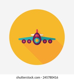 Transportation airplane flat icon with long shadow,eps10