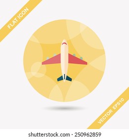 Transportation airplane flat icon with long shadow,eps10
