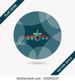 Transportation airplane flat icon with long shadow,eps10