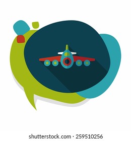 Transportation airplane flat icon with long shadow,eps10