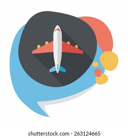Transportation airplane flat icon with long shadow,eps10