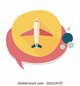 Transportation airplane flat icon with long shadow,eps10